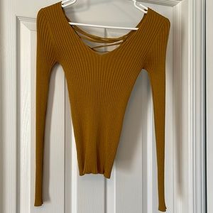 Ribbed V-neck Sweater